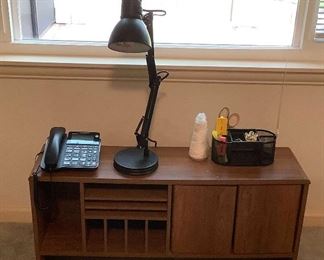 MLC018 Small Wooden Cabinet, Desk Lamp, Phone & More!