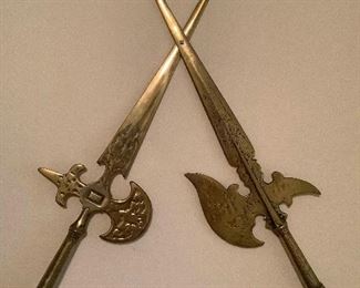 MLC114 Pair Of Brass Replica Swords