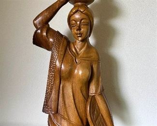 MLC132- Hand Carved Women With Jug On Head