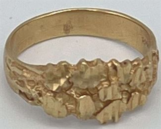 MLC415-14k Men’s Gold Nugget Ring