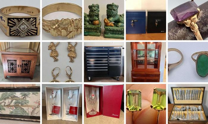 MILILANI LUXURIOUS COLLECTION CTBids Online Auction • Bidding Ends 01/26/23 • Pickup 01/28/23
Luxury at its finest! Find vintage gold and gemstone jewelry, Bacarrat crystal, vintage rosewood & tropical furnishings, collectible vintage Japanese screens, figurines, fans and more, household goods, outdoor furniture, electronics, tools, Oriental collectibles and much, much more!