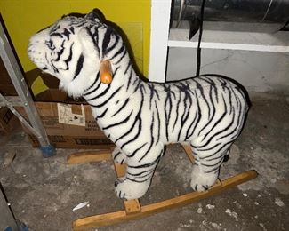 White tiger rocking horse