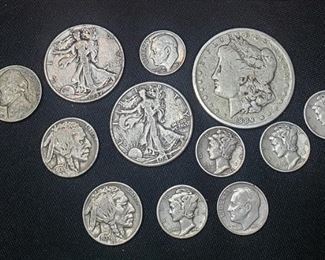 Several lots of coins and lots of them silver, in this sale. 
