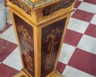 Louis XVI pedestal with gilt and black marble