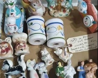 salt and pepper shakers wit Wizard of Oz, Maxine, Lemurs, Skunks more