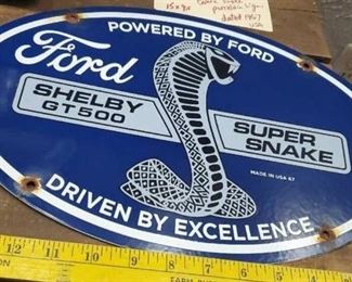 Ford Cobra porcelain sign dated 1967