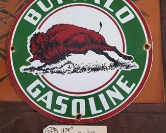 Buffalo Gasoline porcelain sign