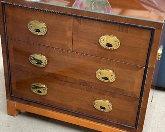 Hickory Manufacturing Co. Three Drawer Chest with Gold Pulls