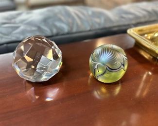 Decorative Paperweights, including a Steven Correia on the right!