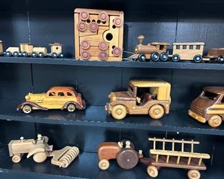 Vintage Hand-carved Wooden Cars and Toys