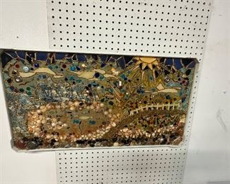 Intricate Found Object Collage in Epoxy Art Piece!