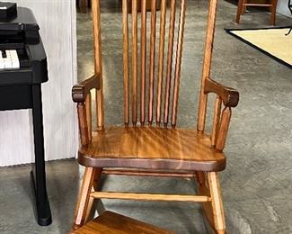 Vintage Rocking Chair  with Foot Stool