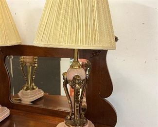 Unique Vintage Table Lamp with Cherub Detail