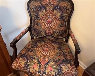 Pair available needlepoint armchairs 