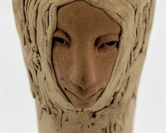 Vintage three-face figural bud vase