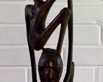 Antique large African carved Tree of Life statue