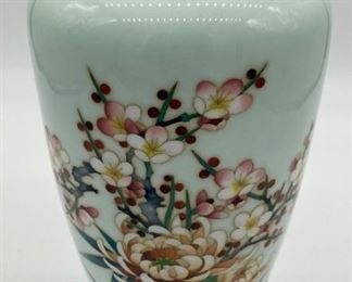 Vintage cloisonné medium floral vase