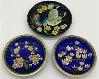 Vintage cloisonné small plates