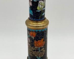 Cloisonne brass candleholders