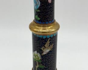 Cloisonne brass candleholders