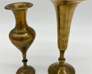 Small brass bud vases