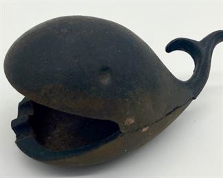 Vintage cast iron whale ashtray