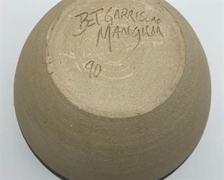 Vintage 1990 Bet Garrison Mangum landscape pottery vase (Sparta, NC)