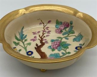 Vintage Pickard etched gold trim china bowl