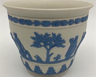 Vintage Wedgwood blue Jasperware jardiniere