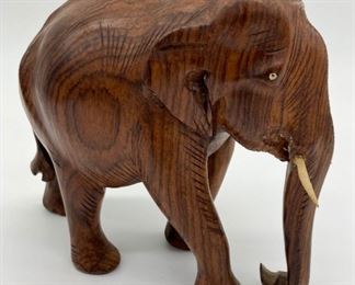 Vintage wood carved elephant