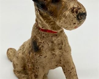 Antique cast iron painted Terrier