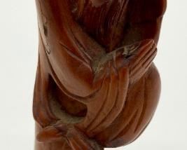 Vintage hand-carved rosewood Chinese fisherman figurine