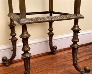 Antique marble top brass accent stand
