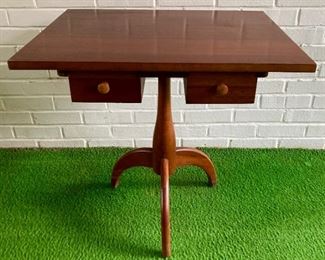 Mid Century Lane pedestal table with drawers