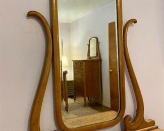 Mid-Century Heywood-Wakefield Birdseye Maple dresser with mirror