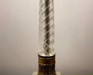 Vintage Art Deco glass and brass table lamps