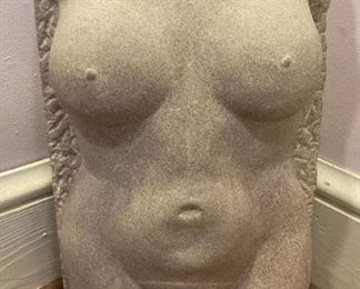 Cement female nude sculpture