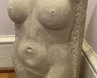 Cement female nude sculpture