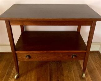 MCM Scandinavian rolling table with drawer