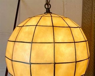 Mid Century Feldman Capiz style ball pendant light
