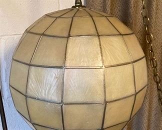 Mid Century Feldman Capiz style ball pendant light