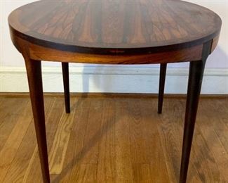 MCM Haug Snekkeri by Bruskbo rosewood round accent table