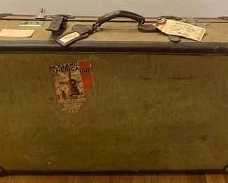 Antique leatherstrap suitcase