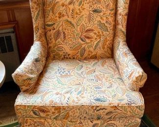 Vintage floral wingback chair