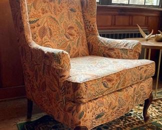 Vintage floral wingback chair