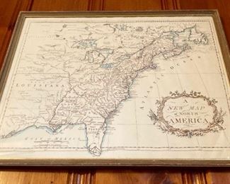 Vintage framed New Map of North America