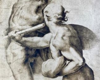 Framed print: Figure Study by Michelangelo