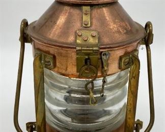 Vintage copper and brass nautical lantern