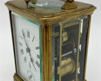 Vintage French Aiguilles brass carriage clock