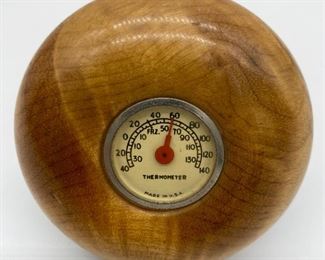 Vintage Myrtlewood hand-turned thermometer